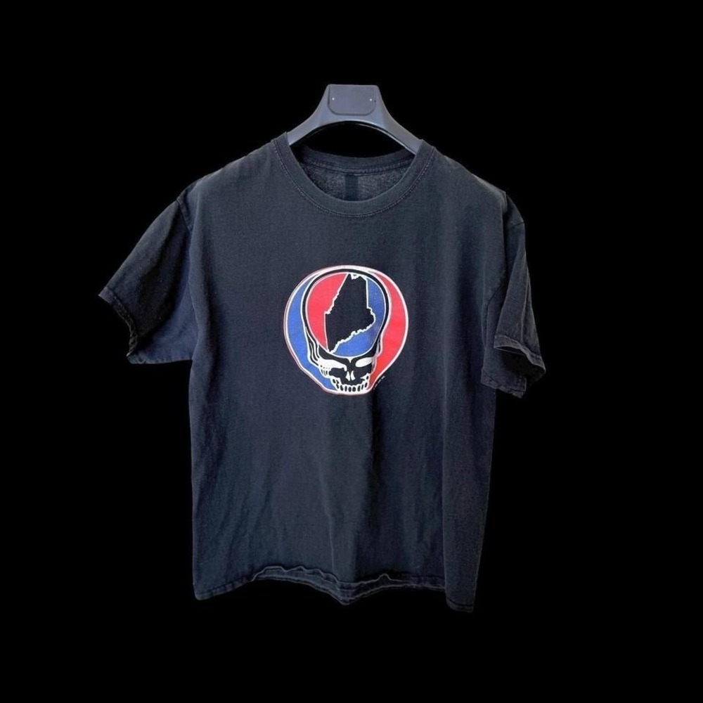 Grateful Dead Shirt Sz Large Black Dead Head Skull Graphic 2011 Maine